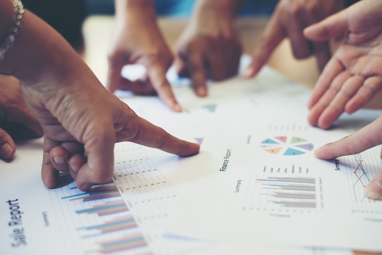 Business team working on sustainable growth initiatives